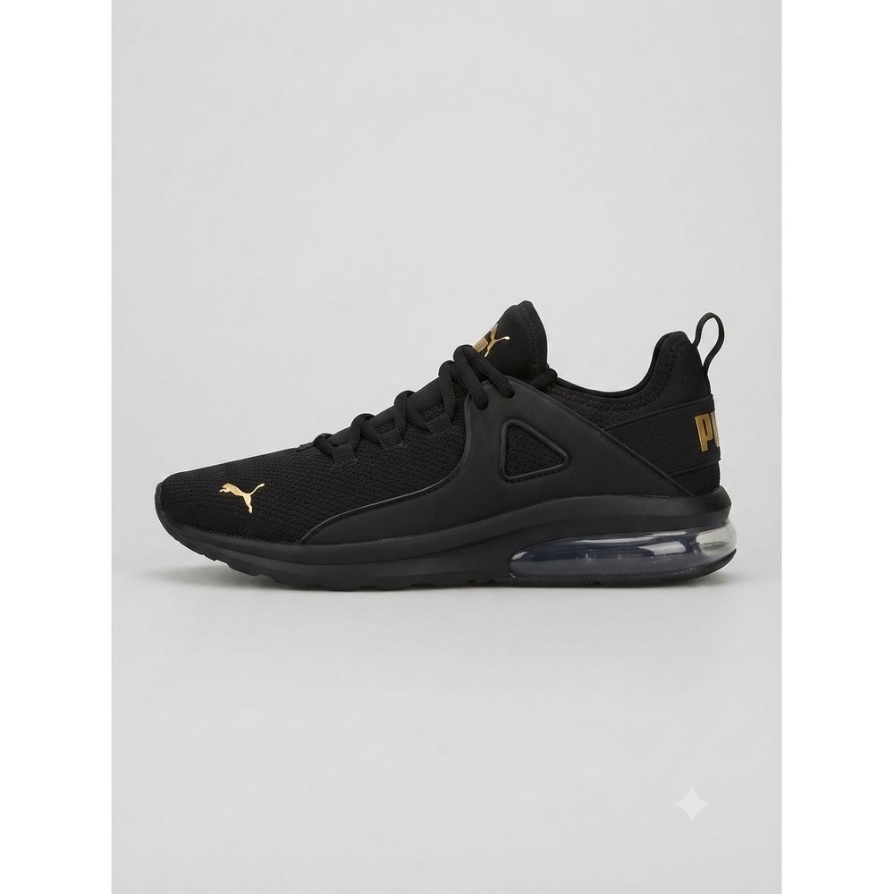 Puma Enzo 2 Weave Womens Running Shoes Black Gold 386260-01 Size 8.5